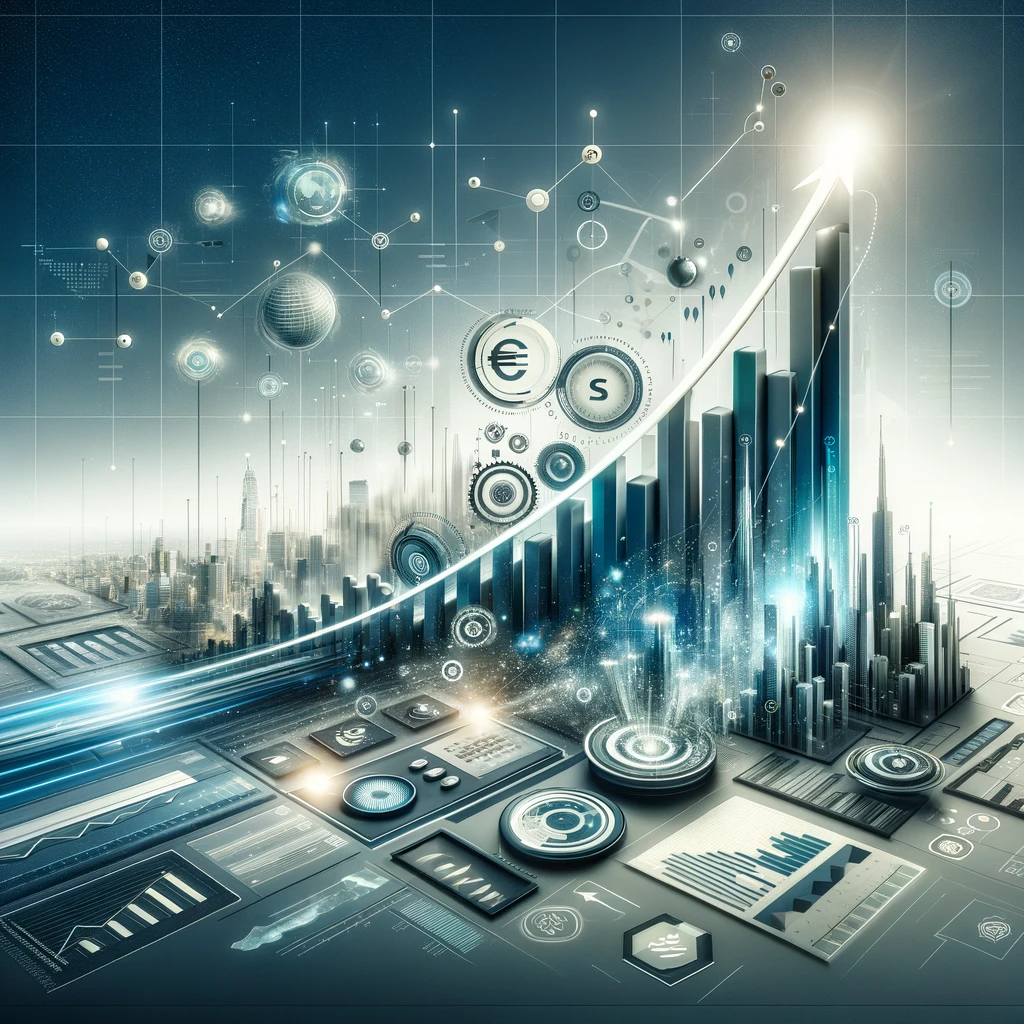 DALL·E 2024 03 02 23.15.43 A sophisticated and modern representation of growth and success tailored for a marketing agencys perspective. This image should convey the journey f